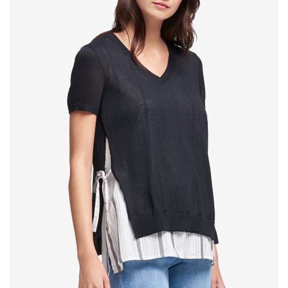 DKNY Layered-Look Sweater Top